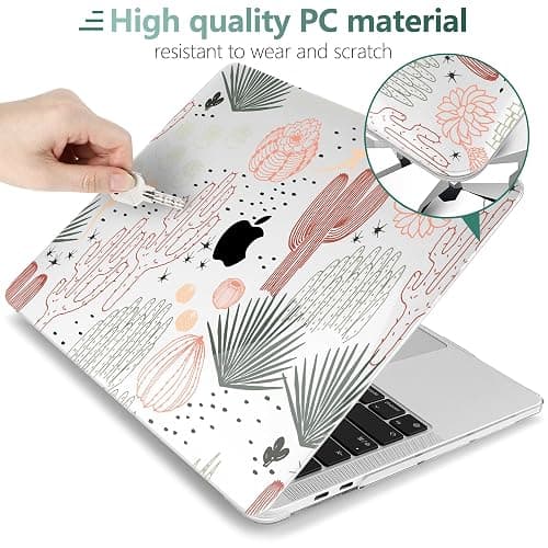 MEEgoodo Case for MacBook Pro 13 inch, Laptop Hard Shell Case with Keyboard & Camera Cover, Cacti thumbnail 3