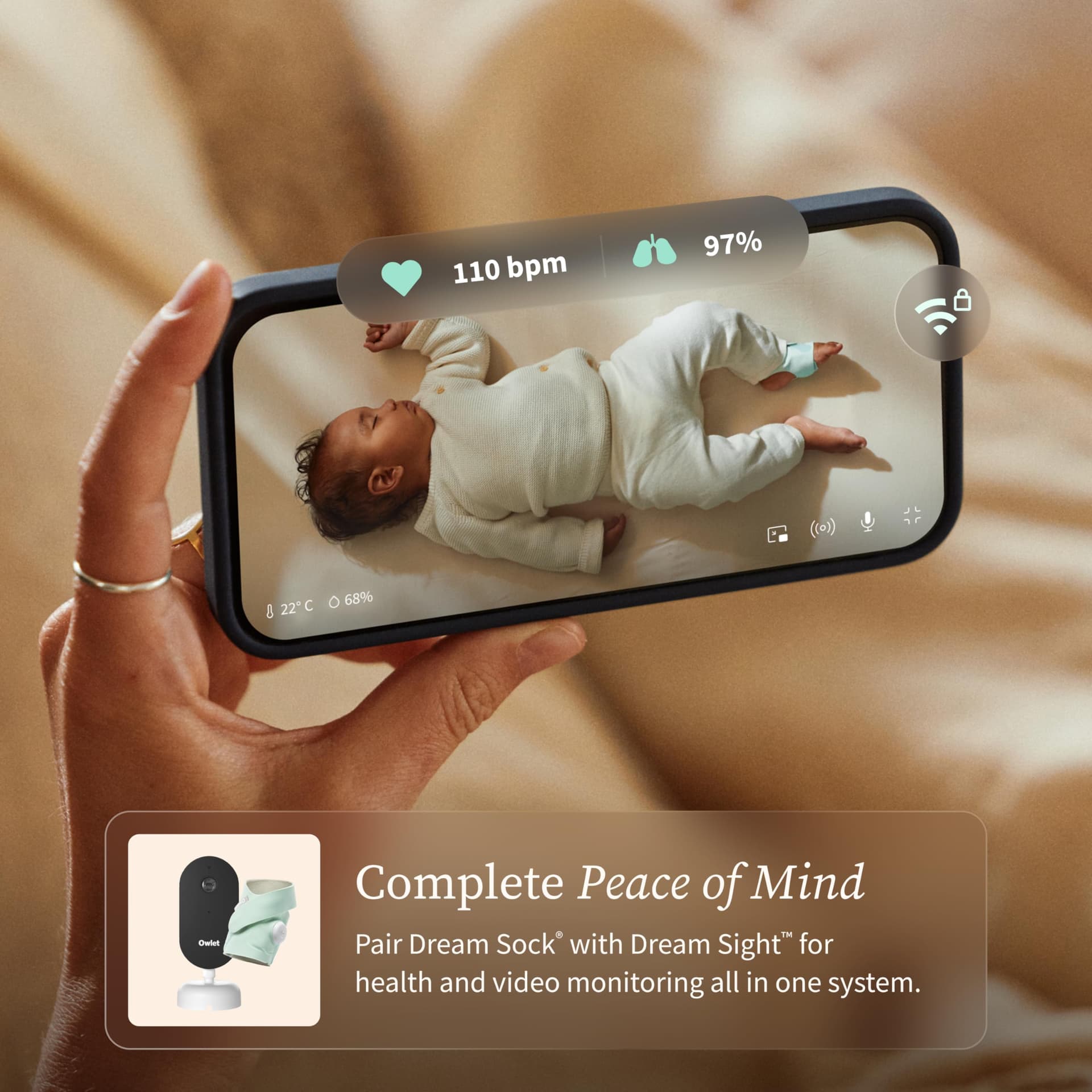 Owlet Dream Sock - AU, Medically-Certified Smart Baby Monitor, Sleep & Health Insights via App - Mint thumbnail 8
