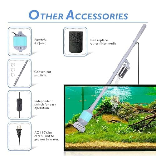 hygger 360GPH Electric Aquarium Gravel Cleaner, 5 in 1 Automatic Fish Tank Cleaning Tool Set Vacuum Water Changer Sand Washer Filter Siphon Adjustable Length 15W thumbnail 5