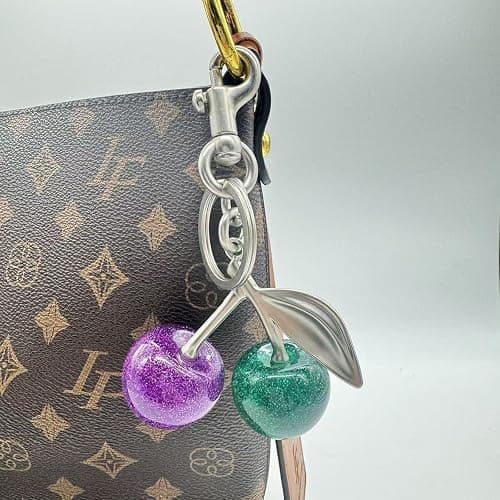 Cherry Bag Charm, Cherry Keychain Hanging Purse Charm Decoration Cute Pendant for Women thumbnail 5