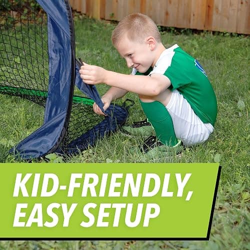 Sport Squad Portable Soccer Goal Net Set - Pop Up Training Soccer Goals for Backyard - Indoor or Outdoor Versions - Easy Assembly - Great for Kids and Adults thumbnail 3
