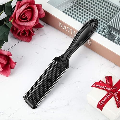 Maitys 3 Pcs Razor Combs for Hair Cutting with 12 Blades, Black | Double Sided Razor Hair Styling Scissors Comb, Split end Trimmer, for Salon & Home thumbnail 6