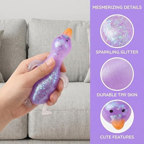 Coconut Oil Stress Ball Fidget Squishy Toys - Crunchy Squishy Sand Filled Sensory Balls, Shapeable Vacuum Stress Relief Squeeze Toy for Anxiety, Portable Office Desk Fidgets for Adults Kids thumbnail 8
