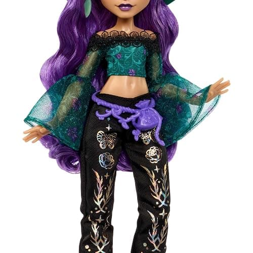 ​Monster High Doll, Moonspell Magic by Monster High Willow Thorne | Nature Witch in Green Top and Printed Pants with Cauldron Surprise & Accessories like Herb Jar, Hat & Spellbook, JMB92 thumbnail 5