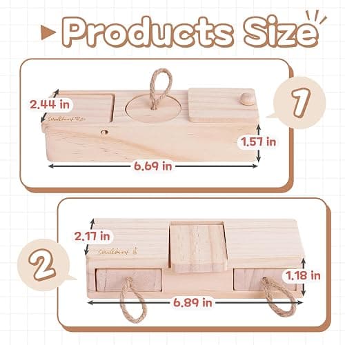 SoulThink® Interactive Wooden Pet Rabbit Toys - Sniff n' Snack Bunny Chew Toys for Rabbit Treats, Suited as Guinea Pig Toys, Hamster Toys for Boredom, Bunny Toys for Rabbits Keep Busy (2 Sets) thumbnail 4