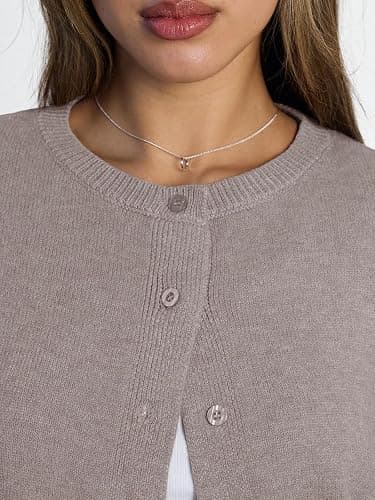 LILLUSORY Womens Cropped Cardigan Sweaters Lightweight Fall Crop Cotton Knit Y2k Outfits Fashion Button Up Clothes 2025 thumbnail 5