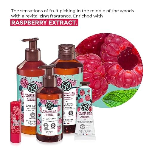 Yves Rocher Gift set Plaisir Nature, 6-piece Shower Gel 400ml, Hand cream 30ml, Body Lotion 390 ml, Lip balm 4.8 gr, Hand soap 190ml and a Free Vanity Case (Raspberry & Peppermint Gift Set) thumbnail 4