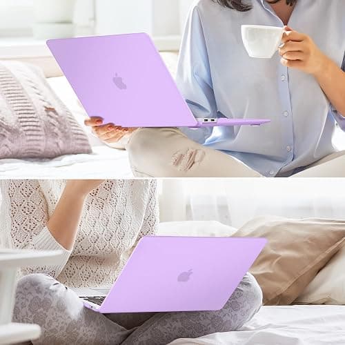 May Chen Compatible with New MacBook Air 13 inch Case 2021 2020 2019 2018 Release Model: M1 A2337 A2179 A1932, Plastic Hard Shell Case for MacBook Air 13 inch with Retina Display Fits Touch ID, Purple thumbnail 8