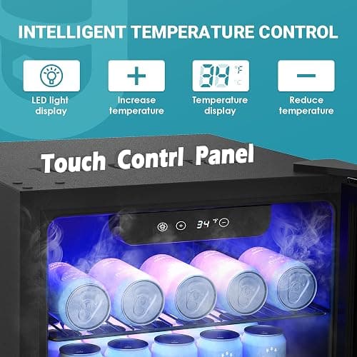 EUHOMY Beverage Refrigerator Cooler, 130 Can Mini Fridge with Glass Door for Soda Beer or Wine, Beverage Cooler for Home, Office, Bar with Adjustable Removable Shelves, Silver thumbnail 5