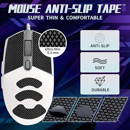 TALONGAMES Mouse Anti Slip Grip Tape Compatible with Logitech G102 / G203 / G304 / G305 / G Pro Wired Gaming Mouse, Palm Sweat Absorption, Thin 0.5mm, Cut to Fit, Easy to Apply, Mouse Skin thumbnail 2
