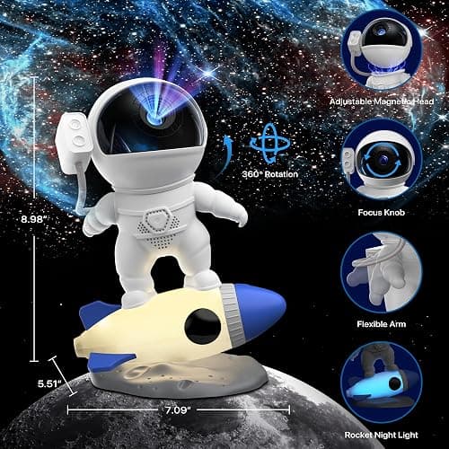 FlyLily Galaxy Projector, 12 in 1 HD Planetarium Astronaut Galaxy Projector for Bedroom, Galaxy Star Night Light Projector for Kids Adults Gaming Room/Party/Home Décor thumbnail 5