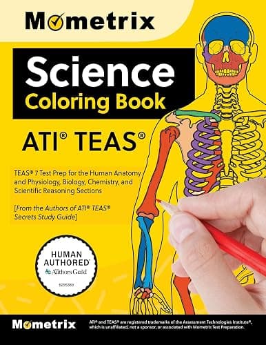 ATI TEAS Science Coloring Book - TEAS 7 Test Prep for the Human Anatomy and Physiology, Biology, Chemistry, and Scientific Reasoning Sections - Image 1