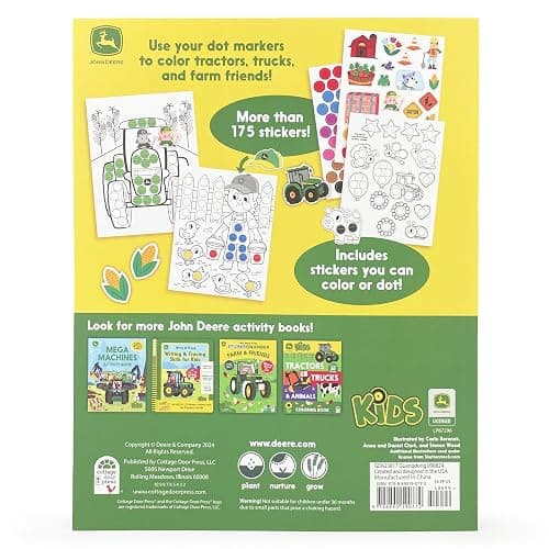 John Deere Kids Dot Marker Activity Coloring Book for Kids and Toddlers - Easy to Color Dot Art Includes More Than 175 Stickers thumbnail 12