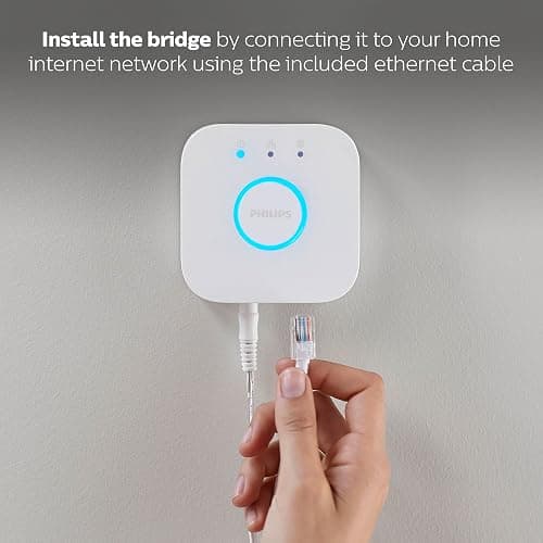 Philips Hue Bridge, Unlock the Full Potential of Hue Bridge System, Multi-Room and Out-of-Home Control, Create Automations and Zones, Smart Lighting Hub, Works with Voice and Matter-Compatible thumbnail 4
