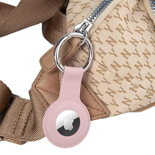 ColorCoral Holder Case for Airtag Ultra Light Silicone Sleeve for Air Tags Durable Anti-Scratch Protective Skin Cover with Anti-Losing Keychain Ring Accessory Compatible with Air-Tag (Pink) thumbnail 5