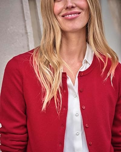 MEETFOND Cardigan for Women Lightweight Crewneck Cardigan Classic Sweater Knit Outwear thumbnail 5