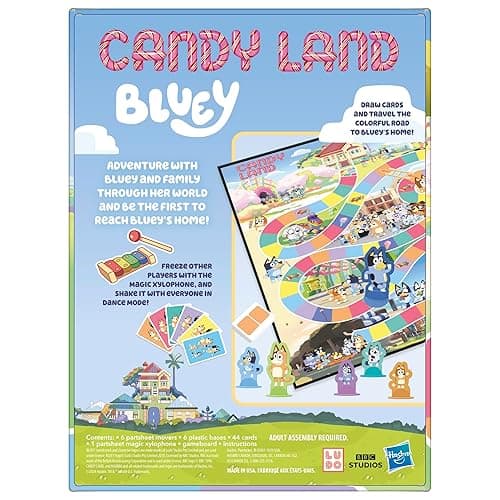 Hasbro Gaming Candy Land Bluey Edition Board Game | Ages 3 and Up | 2-6 Players | Play as Dad, Mum, Bluey, Bingo, Muffin, or Socks | Preschool Games | Kids Gifts (Amazon Exclusive) thumbnail 2