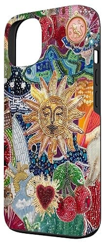 Vintage Mosaic Collage Sun Celestial Mosaic Tiles Trendy Case for iPhone 13 thumbnail 2