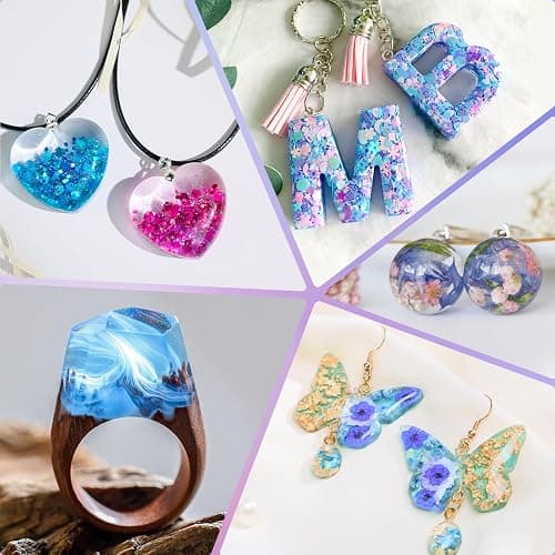 HeyClear 300g UV Resin kit with Casting Tools -Super Clear, Hard, Low Odor, Premixed UV Epoxy Fast Curing for Beginners Jewelry Making, DIY Crafts, Coating and Resina Art thumbnail 7