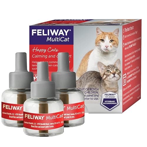 FELIWAY® MultiCat 3 x 30 Day Cat Calming Refills for Pheromone Diffuser, 3 x 48ml Value Pack- Helps Reduce Conflicts and Signs of Tension in Multi-Cat Households - Image 1
