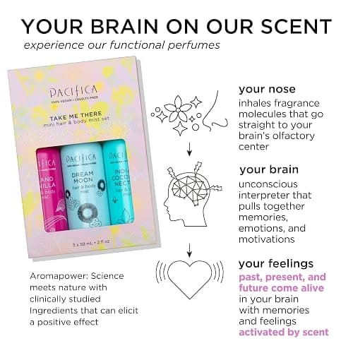 Pacifica Hair & Body Mist Take Me There Travel Size, Gift Set, Fragrance, Perfume Body Spray, Island Vanilla, Dream Moon, Silver Moon (Set of 3) Clean Vegan & Cruelty-Free Dermatologist Tested thumbnail 5