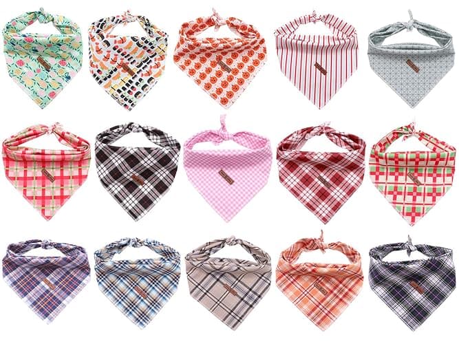 Lionet Paws Dog Bandana Washable Cotton Handkerchief Scarf Triangle Bandana for Small Medium Large Dogs Grey thumbnail 7