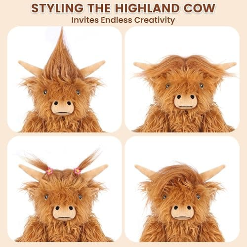 Heatable Weighted Highland Cow Stuffed Animal for Kid Women, Lavender Plush | Microwavable Stuffed Animals Heating Pad for Cramps, Stress Relief, Bedtime Companion, Hyland Cow Gifts Plush Toy thumbnail 5