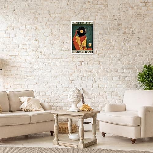 Vintage Lose Your Mind Find Your Soul Poster Mental Health Inspirational Quote Wall Art Abstract Broken Music Girl Prints Painting For Living Room Bedroom Office Wall Decor 12x16in Unframed thumbnail 4