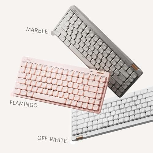 Flow Lite 100 Keys Low Profile Mechanical Keyboard, Swappable Rechargeable Wireless Keyboard with 2.4G Receiver, Bluetooth and Wired Connection for Windows, Mac/ Specter Linear Switches (Marble) thumbnail 9