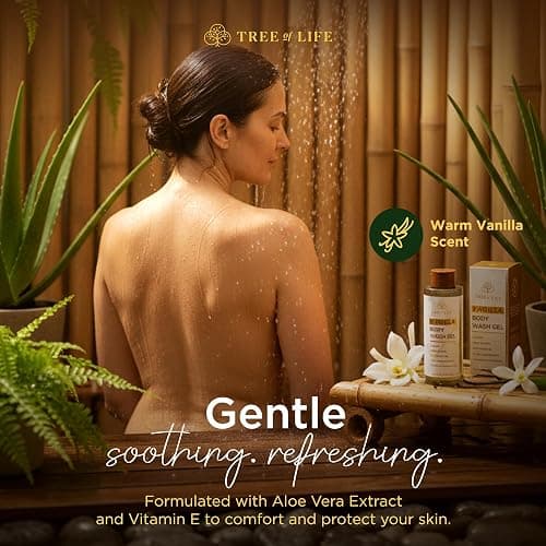 Tree of Life Vanilla Body Wash Gel - Moisturizing Shower Gel with Jojoba Oil and Shea Butter Hydrating Body Wash for Sensitive Skin and All Skin Types, 16.9 fl oz thumbnail 3
