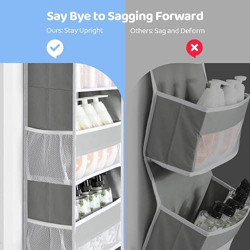 Yecaye 4 Shelf Bathroom Organizers and Storage, 35.2lbs Load Closet Door Organizer Hanging, Swing-proof Hanging Over the Door Organizer for Nursery Newborn Baby Essential (2 Pack) thumbnail 3