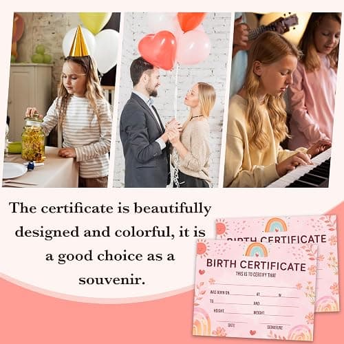 Birth Certificate for New Baby, Boho Rainbow Baptism Certificates for Church, 25 Pack Baby Dedication Certificates, Certificates of Baby Christening Recognition, Baby Shower Party Supplies -08 thumbnail 5