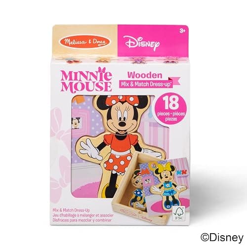 Melissa & Doug Disney Minnie Mouse Dress-Up Puzzle, 18 Pieces Mix and Match Outfits, Sorting & Matching Toy with Storage Case, Educational Puzzle for Toddlers Ages 3+ thumbnail 6