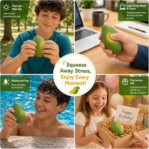 Crunchy Mango Squishy, Moldable Realistic Food Squeeze Toy for Adults 1pcs | Moldable Crunchy Mango Squishy, ASMR Slushy Texture, Non-rebound Squeeze Toy, Adult Stress Relief Party Favor thumbnail 7