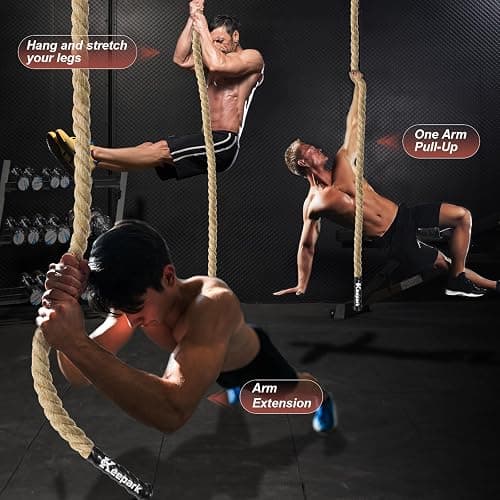 Keepark Climbing Rope 1.5 Inch Diameter 10FT 15FT 20FT 25FT 30FT 35FT Gym Climbing Rope for Fitness & Strength Training, Workout Exercises Climbing Rope for Adults Kids Outdoor or Home Indoor thumbnail 2