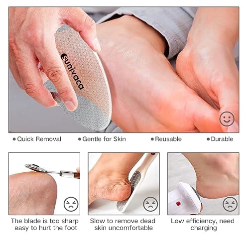 Sunivaca Glass Foot File Callus Remover for Feet, Heel Scraper, Pumice Stone, Diabetic Feet Scrubber Dead Skin Remover for Feet Professional Pedicure Tools thumbnail 5