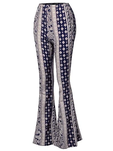 SSOULM Women's Stretchy Wide Leg High Waist Bell Bottom Flare Pants with Plus Size thumbnail 2