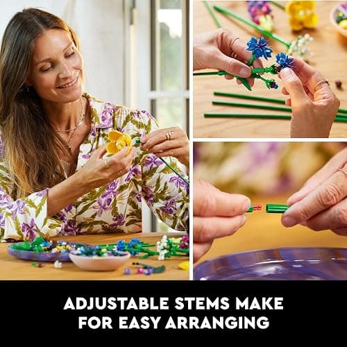 LEGO Botanicals Artificial Wildflower Bouquet - Fake Indoor Flowers Building Set for Home, Kitchen, Desk Decoration, Adults Ages 18+ - Gift for Birthdays - 10313 thumbnail 4