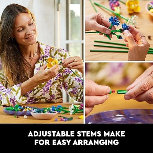 LEGO Botanicals Artificial Wildflower Bouquet - Fake Indoor Flowers Building Set for Home, Kitchen, Desk Decoration, Adults Ages 18+ - Gift for Her and Him - 10313 - Multicolor thumbnail 3