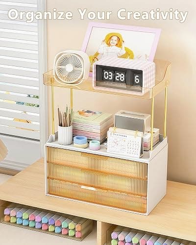 Anylady Bathroom Organizers and Storage, Makeup Organizer (Sturdy Durable Attractive), Ideal for Vanity, Countertop, Counter, Perfume, Skincare, Cabinet, Cosmetic, Dresser Organizer (Gold) thumbnail 4