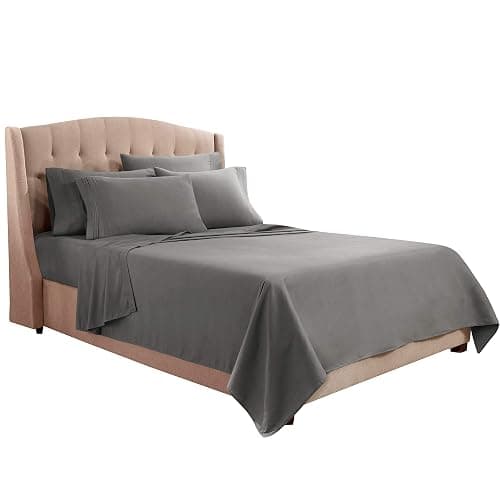 Clara Clark King Sheets, 6 Piece Set - Hotel Luxury Sheets for King Size Bed, Super Soft Bedding Set, King Size, Charcoal Gray thumbnail 4