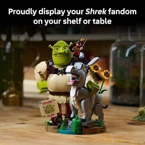 LEGO Shrek: Shrek, Donkey & Puss in Boots 72423 | Collectible Building Set for Adults, Ages 18+, Movie Display for Bedroom or Book Shelf, 1,403 pieces, Gift for Men & Women thumbnail 7
