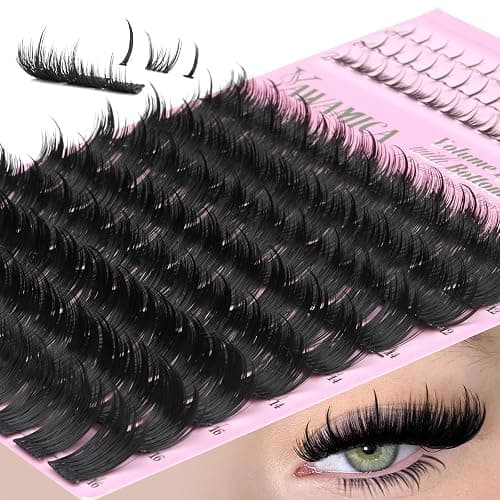 Yawamica Volume Lash Clusters with Bottom Lashes Wispy Eyelash Clusters Built in Spikes 10-16mm Fluffy Cluster Lashes D Curl Individual Lashes with 5-7mm Bottom Lash Extension DIY Spiky Salon Lash - Image 1