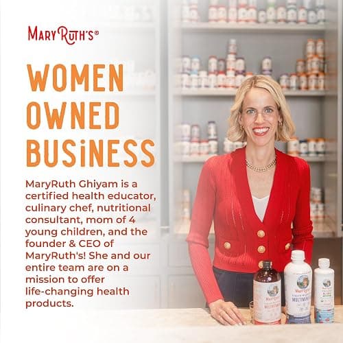 MaryRuth Organics Liquid Multivitamin+Hair Growth | Biotin 10000mcg | Lustriva Hair Growth Supplement | Clinically Tested in Women for Thicker Hair&Facial Wrinkle | Skin Care | Ages 18+ | 15.22 Fl Oz thumbnail 9