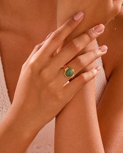YeGieonr Gold Rings for Women Trendy Non Tarnish Chunky Gold Plated Ring, Waterproof Stainless Steel Gold Jewelry Gift thumbnail 3