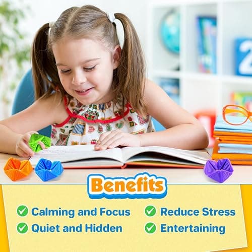 KLT Fidget Sensory Toys for Kids: Quiet Silicone Sensory Flip Cube with Textures - Calming Toys for Autism Kids Anxiety Relief - ADHD Fidget Toys for Classroom Focus thumbnail 3