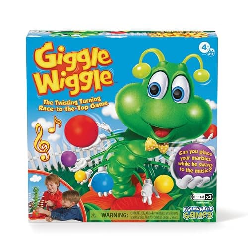 PlayMonster Giggle Wiggle Board Games for Kids, Hand-Eye Coordination, Preschool Games, The Twisting-Turning Race to Get Your Marbles to The Top Game, Ages 4+, Batteries Not Included - Image 1