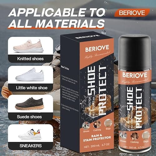 Protect Shoe Protector Spray - Rain & Stain Water Repellent - Waterproofing Spray for Leather Suede Hats 6.76 OZ thumbnail 7