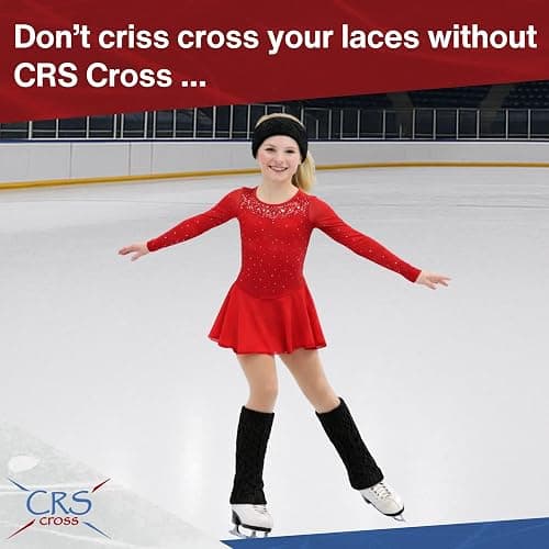 CRS Cross Leg Warmers and Headband Set for Figure Skating with Zipper. Fleece Lined Knit Keeps Legs Warm-Ice Skate Dance thumbnail 6