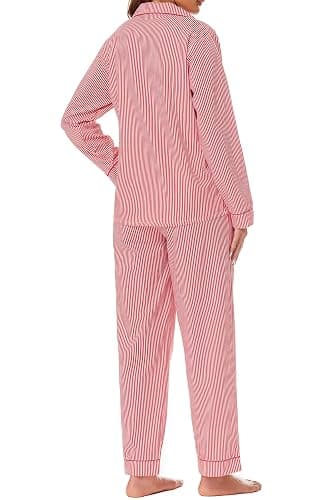 LUBOT 100% Cotton Pajamas for Women 2 Piece PJ Set Woven Poplin Ladies Button Down Long Short Sleeve Printed Sleepwear S-XXL thumbnail 6